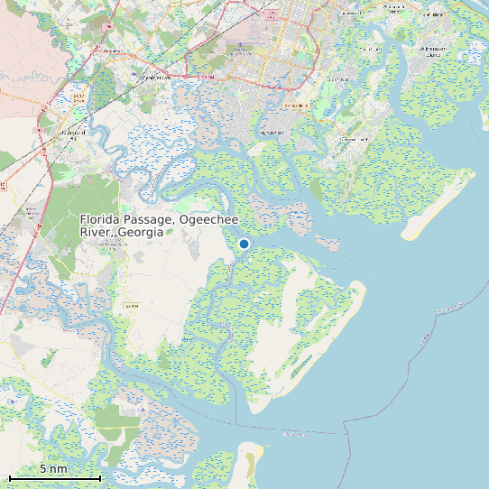 Map of Florida Passage, Ogeechee River, Georgia Tide Prediction Station