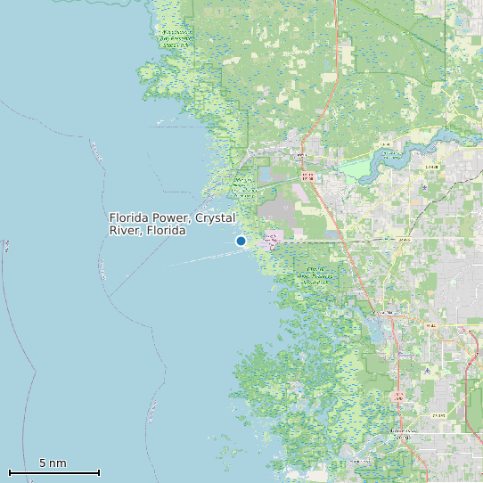 Map of Florida Power, Crystal River, Florida Tide Prediction Station