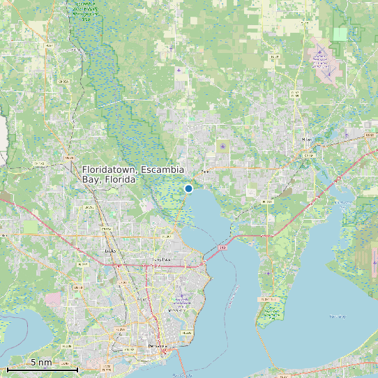 Map of Floridatown, Escambia Bay, Florida Tide Prediction Station