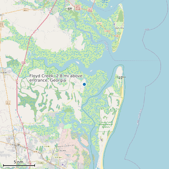 Map of Floyd Creek, 2.8 mi above entrance, Georgia Tide Prediction Station