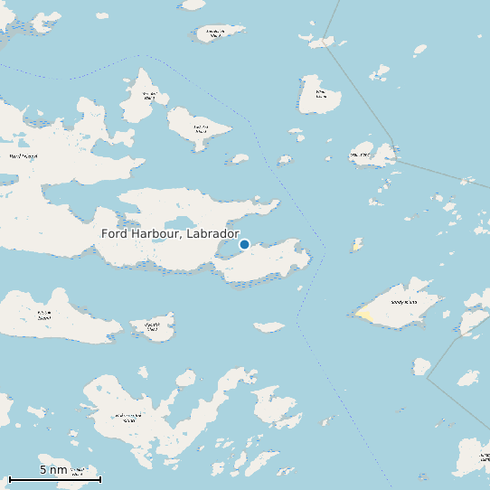 Map of Ford Harbour, Labrador Tide Prediction Station