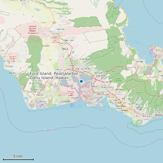Map of Ford Island, Pearl Harbor, Oahu Island, Hawaii Tide Prediction Station
