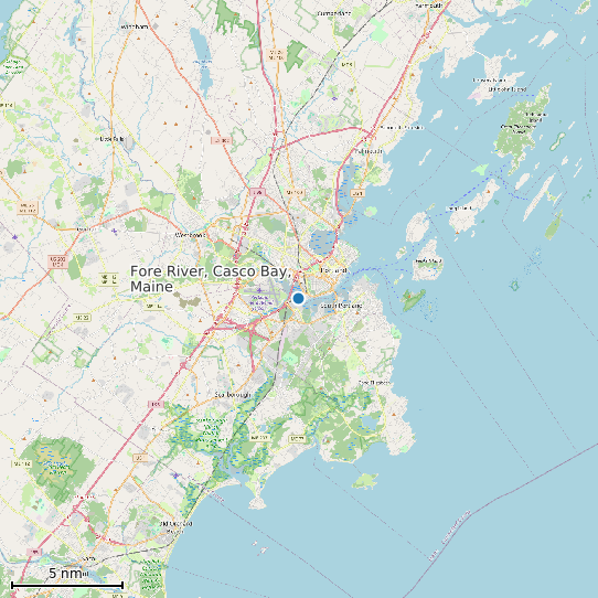 Map of Fore River, Casco Bay, Maine Tide Prediction Station