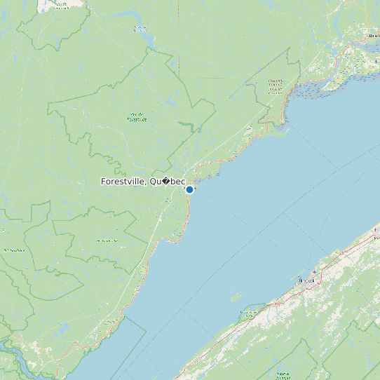 Map of Forestville, Qu�bec Tide Prediction Station