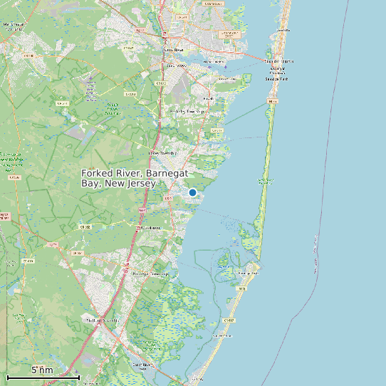 Map of Forked River, Barnegat Bay, New Jersey Tide Prediction Station