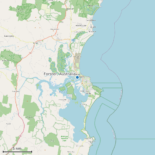 Map of Forster, Australia Tide Prediction Station