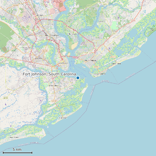 Map of Fort Johnson, South Carolina Tide Prediction Station