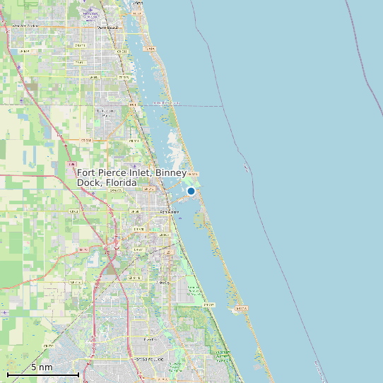 Map of Fort Pierce Inlet, Binney Dock, Florida Tide Prediction Station