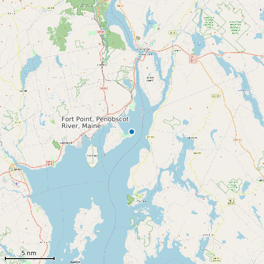 Map of Fort Point, Penobscot River, Maine Tide Prediction Station