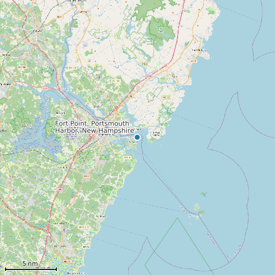 Map of Fort Point, Portsmouth Harbor, New Hampshire Tide Prediction Station