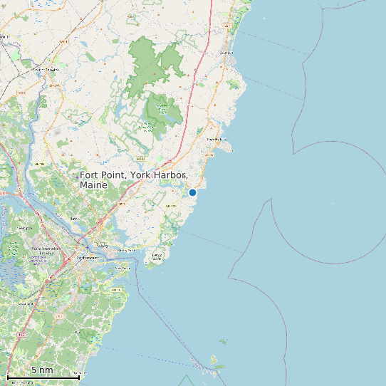 Map of Fort Point, York Harbor, Maine Tide Prediction Station