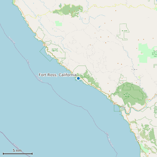 Map of Fort Ross, California Tide Prediction Station