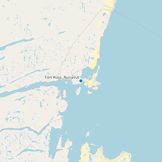 Map of Fort Ross, Nunavut Tide Prediction Station