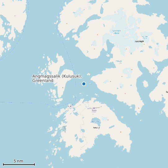 Map of Angmagssalik (Kulusuk), Greenland Tide Prediction Station