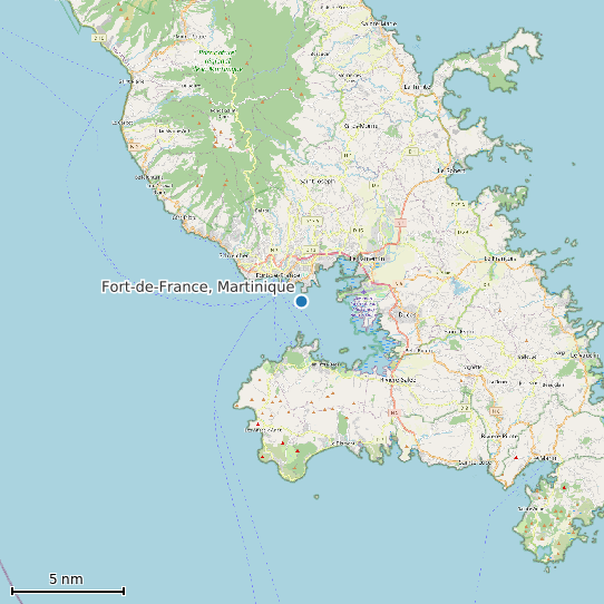 Map of Fort-de-France, Martinique Tide Prediction Station