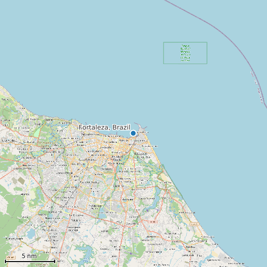 Map of Fortaleza, Brazil Tide Prediction Station