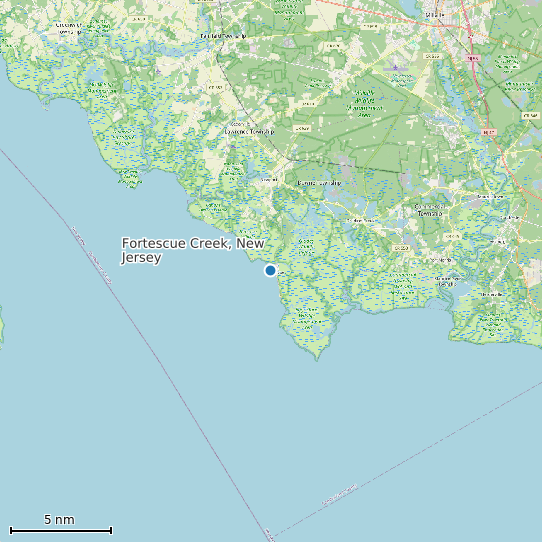 Map of Fortescue Creek, New Jersey Tide Prediction Station
