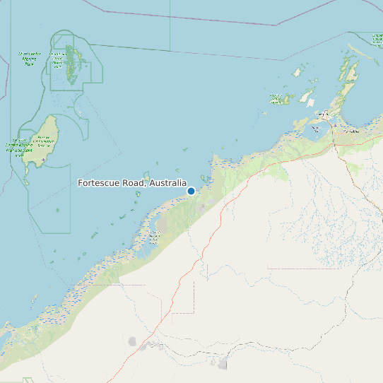 Map of Fortescue Road, Australia Tide Prediction Station