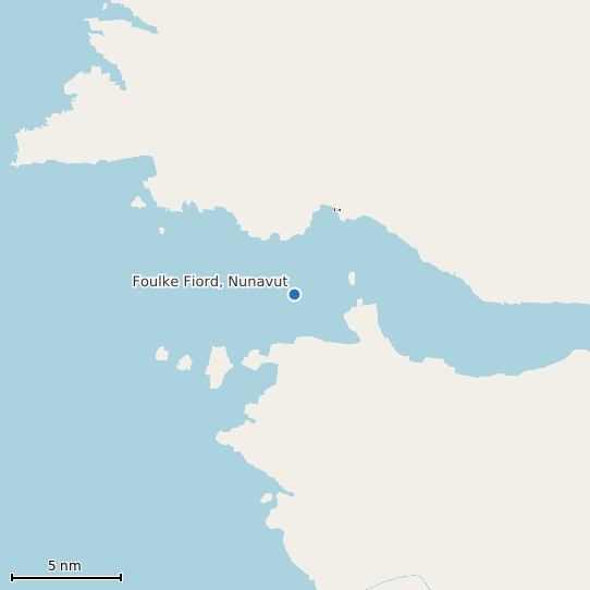 Map of Foulke Fiord, Nunavut Tide Prediction Station