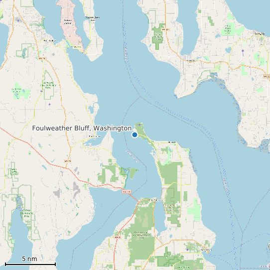 Map of Foulweather Bluff, Washington Tide Prediction Station