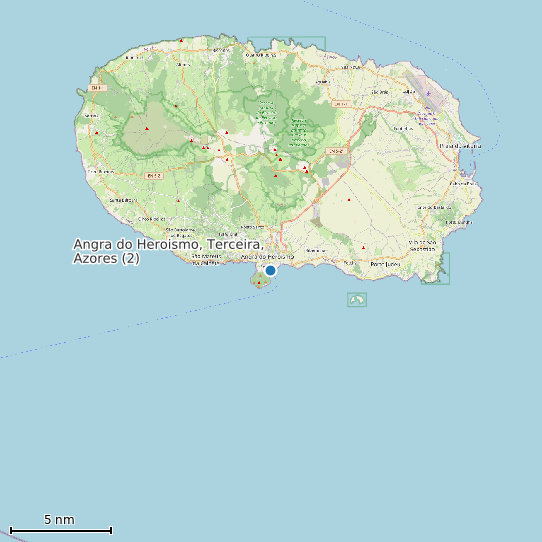 Map of Angra do Heroismo, Terceira, Azores (2) Tide Prediction Station