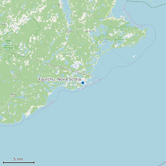 Map of Fourchu, Nova Scotia Tide Prediction Station