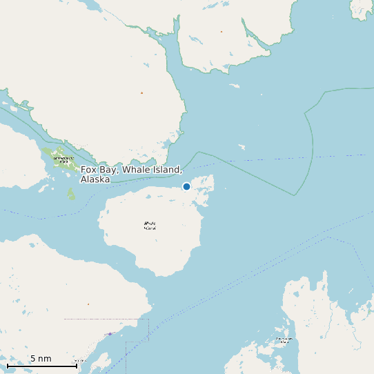 Map of Fox Bay, Whale Island, Alaska Tide Prediction Station