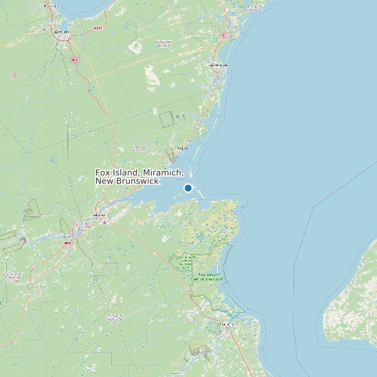 Map of Fox Island, Miramich, New Brunswick Tide Prediction Station