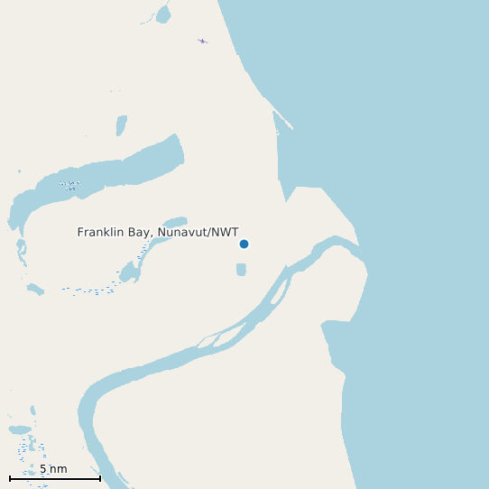 Map of Franklin Bay, Nunavut/NWT Tide Prediction Station