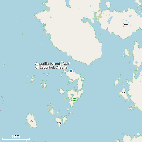 Map of Anguilla Island, Gulf of Esquibel, Alaska Tide Prediction Station