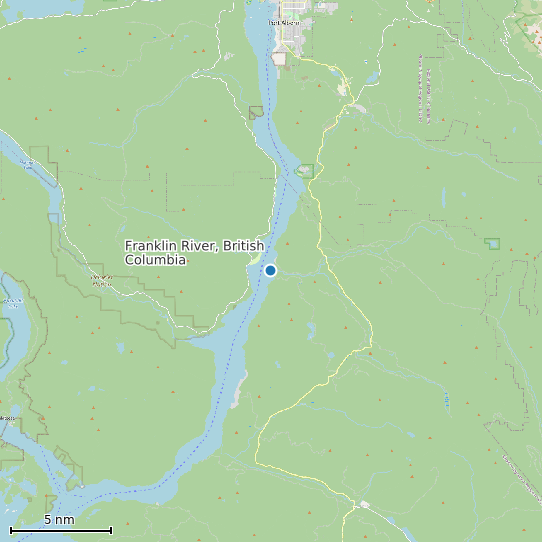 Map of Franklin River, British Columbia Tide Prediction Station