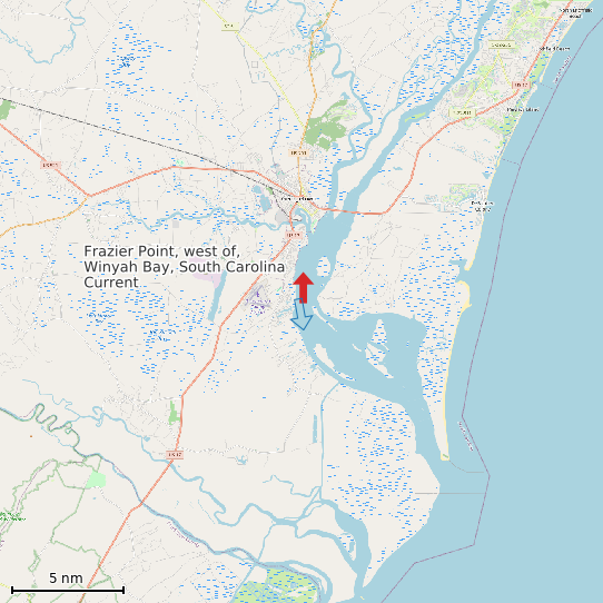 Map of Frazier Point, west of, Winyah Bay, South Carolina Current Prediction Station