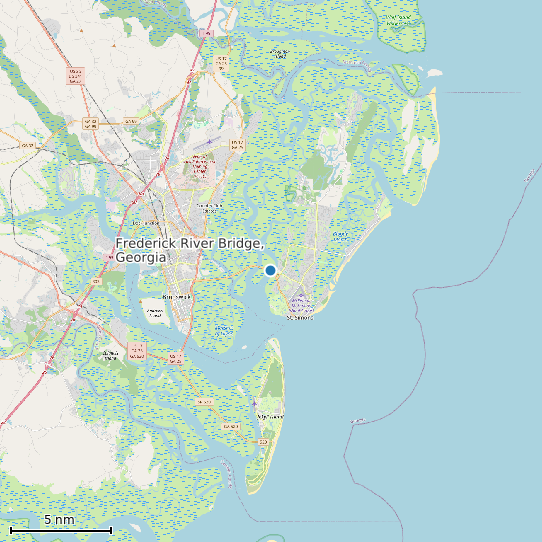 Map of Frederick River Bridge, Georgia Tide Prediction Station