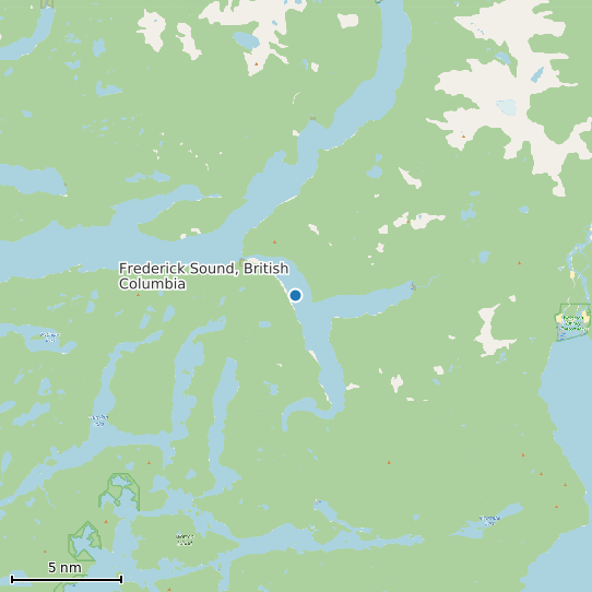 Map of Frederick Sound, British Columbia Tide Prediction Station