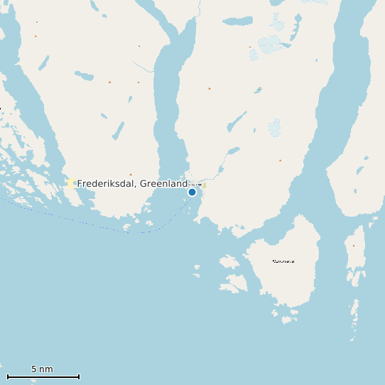 Map of Frederiksdal, Greenland Tide Prediction Station