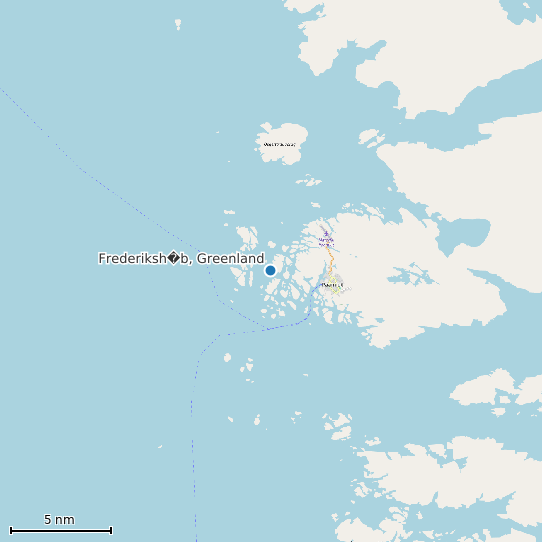 Map of Frederiksh�b, Greenland Tide Prediction Station