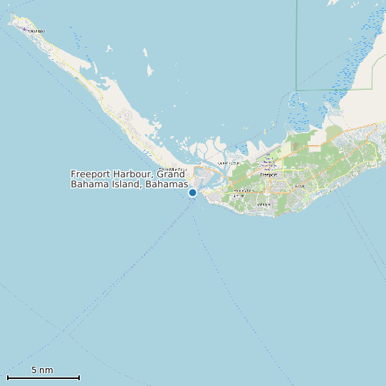 Map of Freeport Harbour, Grand Bahama Island, Bahamas Tide Prediction Station