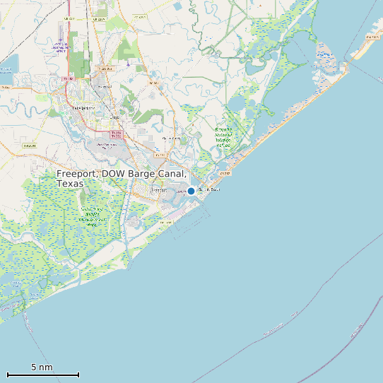 Map of Freeport, DOW Barge Canal, Texas Tide Prediction Station
