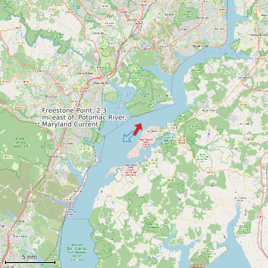 Map of Freestone Point, 2.3 mi east of, Potomac River, Maryland Current Prediction Station