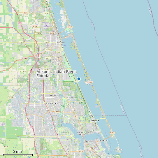 Map of Ankona, Indian River, Florida Tide Prediction Station