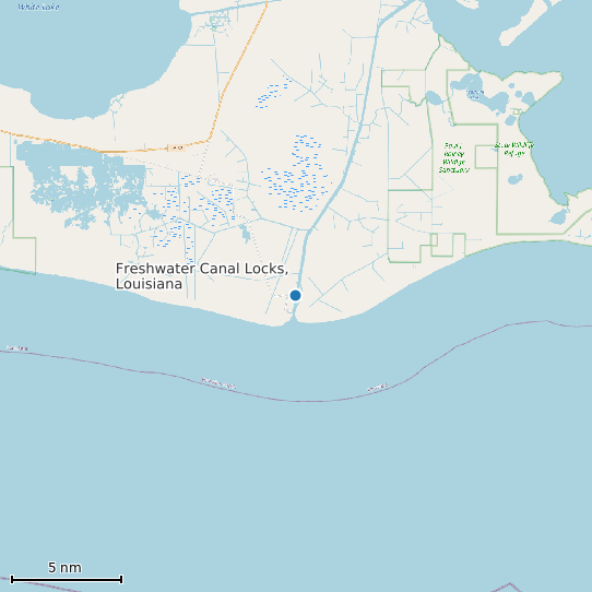 Map of Freshwater Canal Locks, Louisiana Tide Prediction Station
