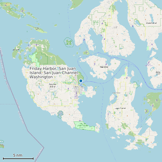 Map of Friday Harbor, San Juan Island, San Juan Channel, Washington Tide Prediction Station