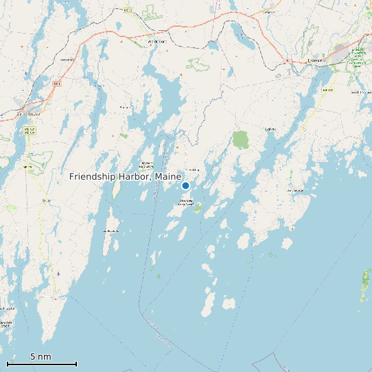 Map of Friendship Harbor, Maine Tide Prediction Station