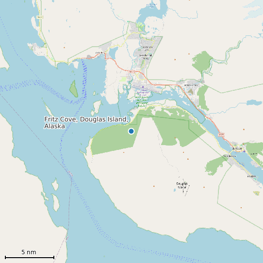 Map of Fritz Cove, Douglas Island, Alaska Tide Prediction Station