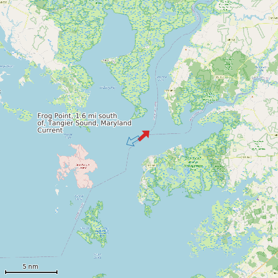 Map of Frog Point, 1.6 mi south of, Tangier Sound, Maryland Current Prediction Station