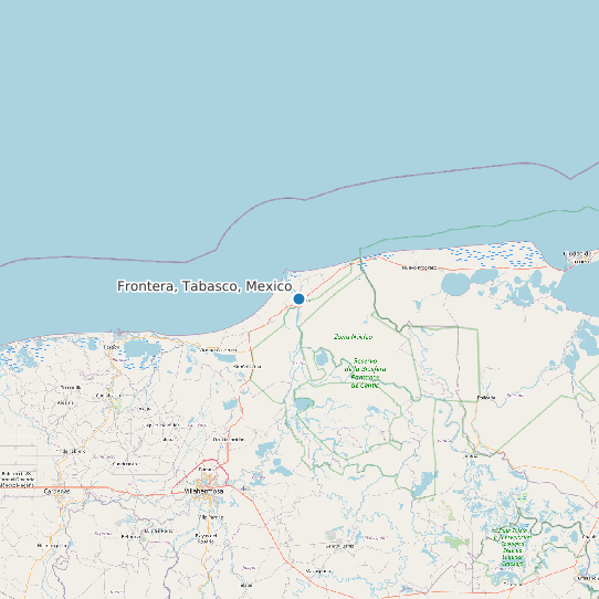 Map of Frontera, Tabasco, Mexico Tide Prediction Station