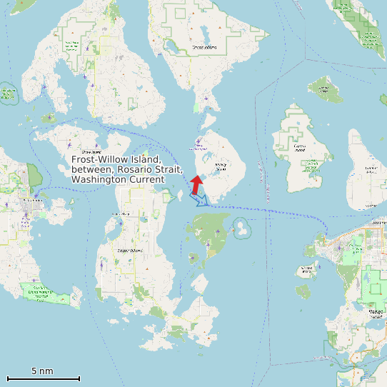 Map of Frost-Willow Island, between, Rosario Strait, Washington Current Prediction Station