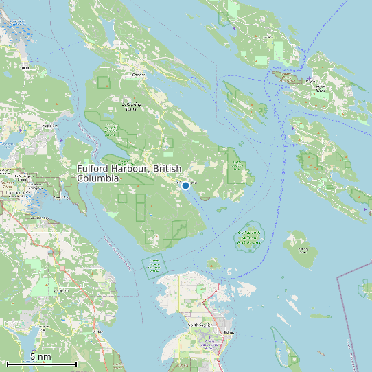 Map of Fulford Harbour, British Columbia Tide Prediction Station