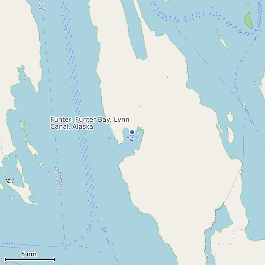 Map of Funter, Funter Bay, Lynn Canal, Alaska Tide Prediction Station