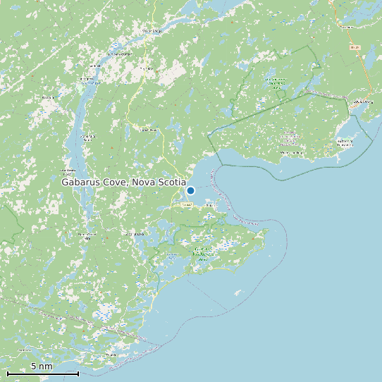 Map of Gabarus Cove, Nova Scotia Tide Prediction Station